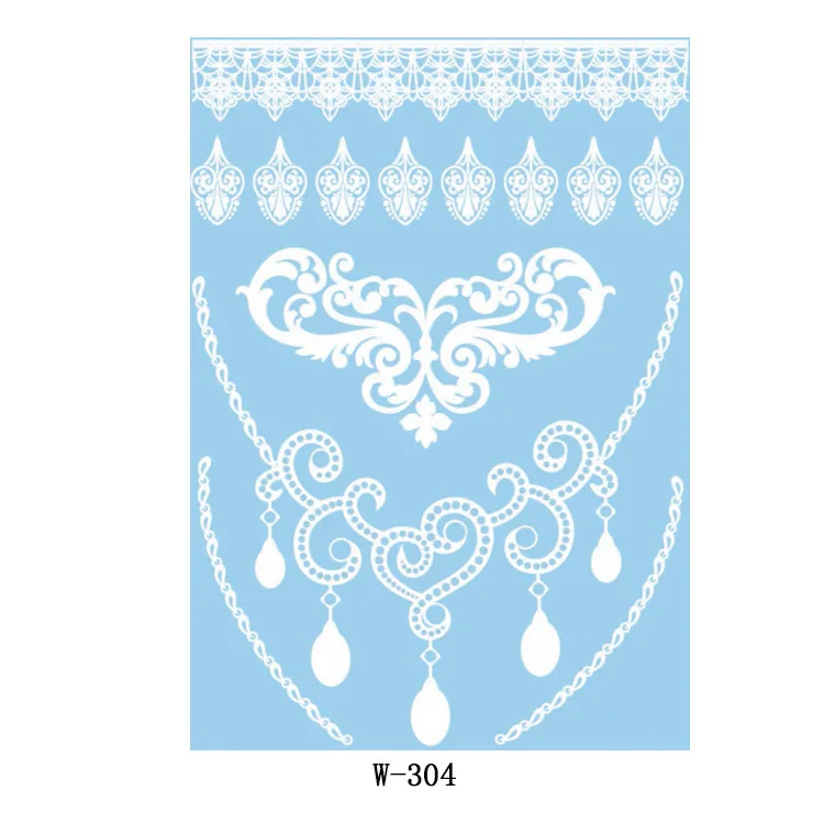 Wholesale Sexy White Laces Arm Chest Temporary Tattoo Stickers Waterproof  Fake Tattoo for Woman