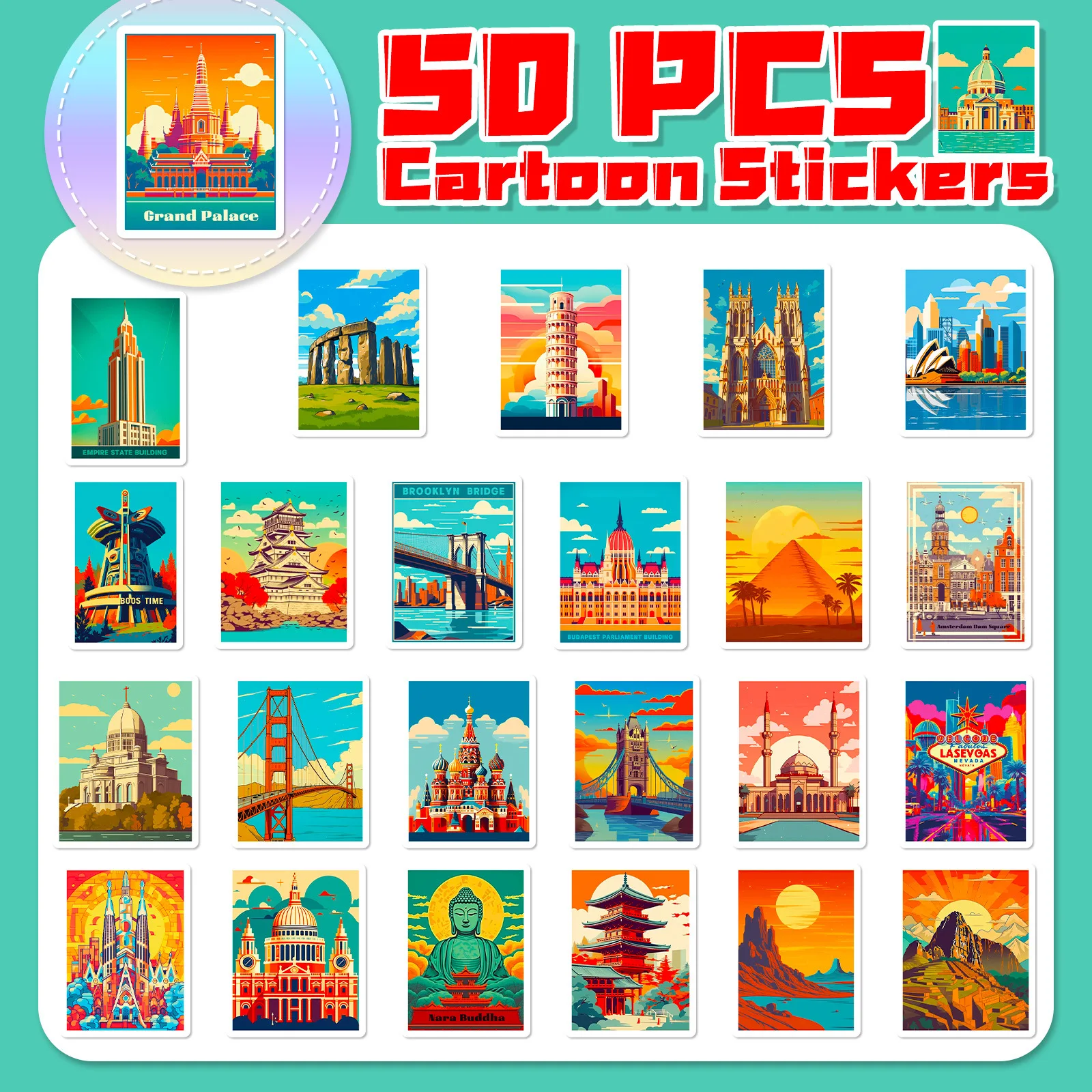 50 шт. стильные Стикеры для багажа