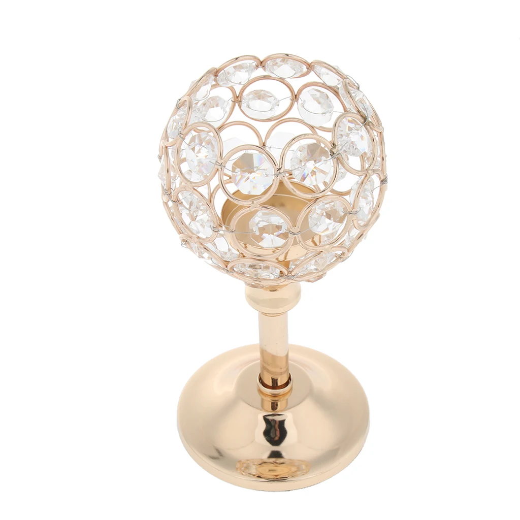 
Crystal Tealight Candle Holders Metal Glass Candlesticks Wedding Table Decoration 