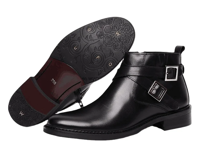 
Европейская версия высоких мужских ботинок из воловьей кожи с круглым носком 