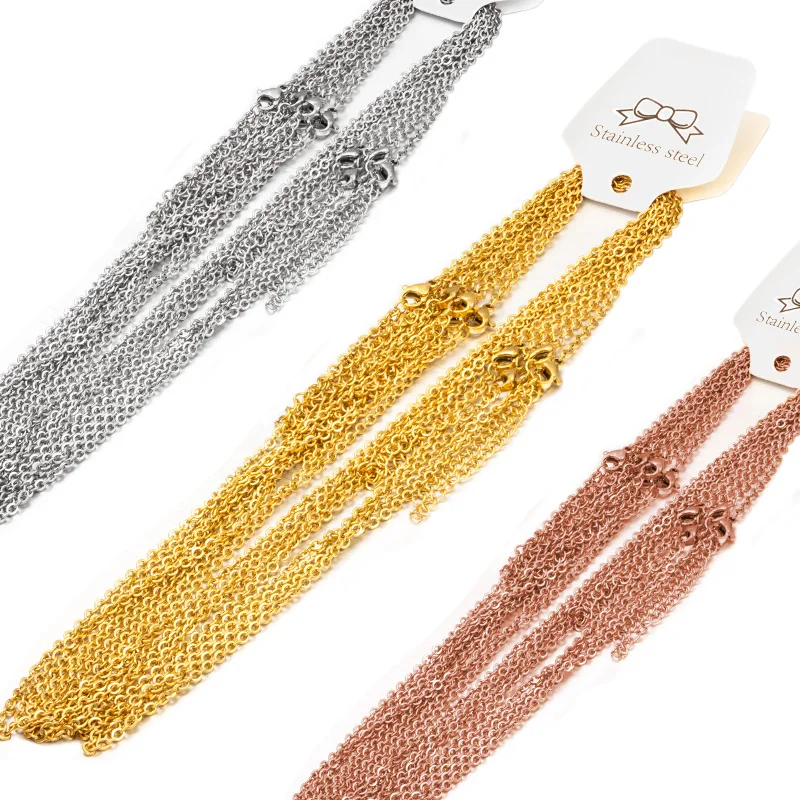 Wholesale Stainless Steel Necklace with Lobster Clasp Connected & Extension Chain Simple Necklace for Diy Jewelry