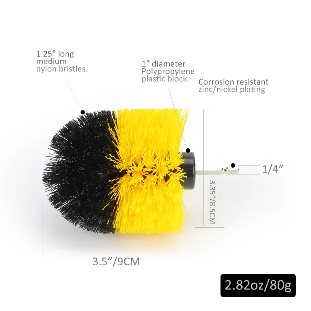 Electric Washer Brush Kit Plastic Round Cleaning Brush Carpet Glass Car Tire brush for drill Head Kit