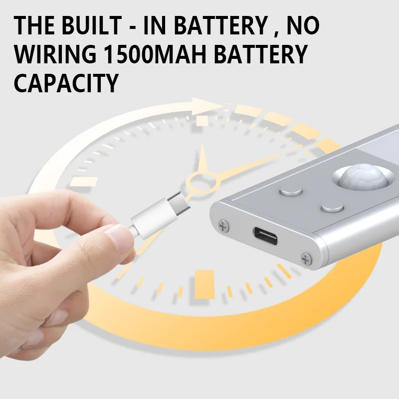 Customizable LED Body Sensor Indoor Lamp Modern Warodrobe Cabinet LED Lights 5V Rechargeable Double Switch Aluminium Closets