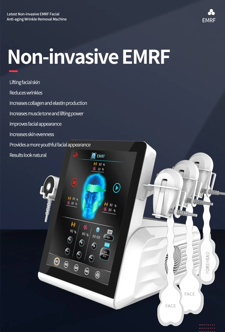 Best Selling Non Invasive Emrf Emrf Machine 3-Hadle Portable Emrf Face Rf Face Lifting Machine For Reduces Wrinkles