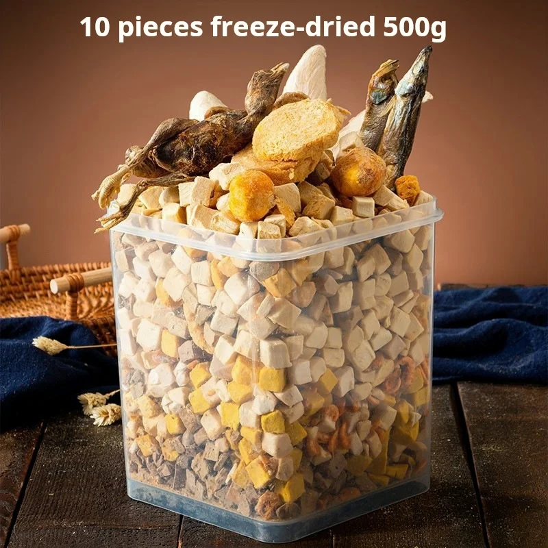 Fast Shipping Wholesale Manufacturer Freeze Dried 10 in 1 500g 0.5 kg Cat Foods Healthy 6 Month Suitable Pet Cat Snacks Set