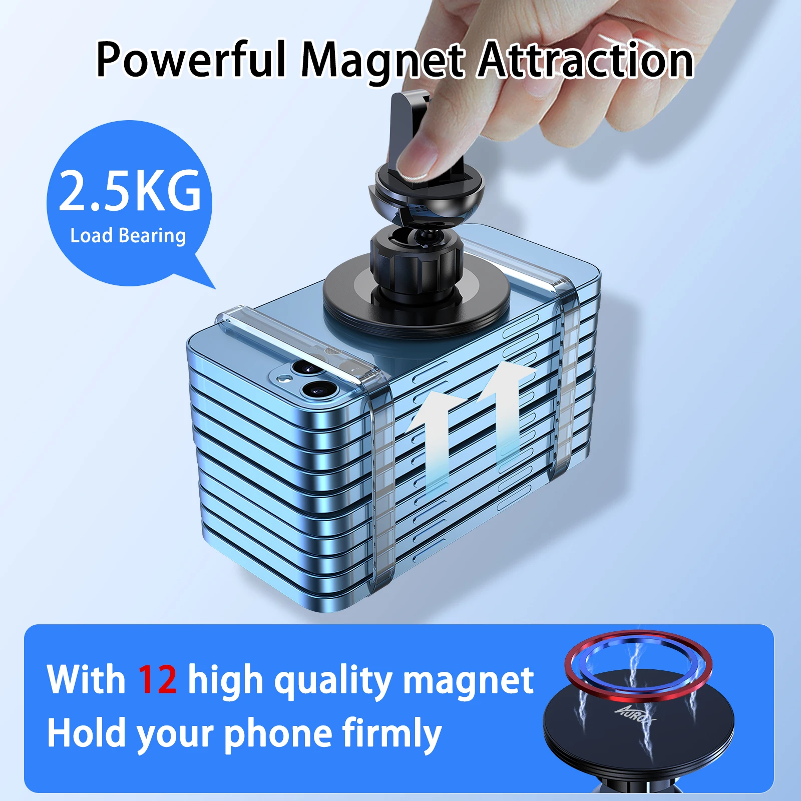 Magsafe 360 Degree Rotation N52 Strong Magnet Mount Universal Air Vent Car Magnetic Phone Holder for iphone12,13 series