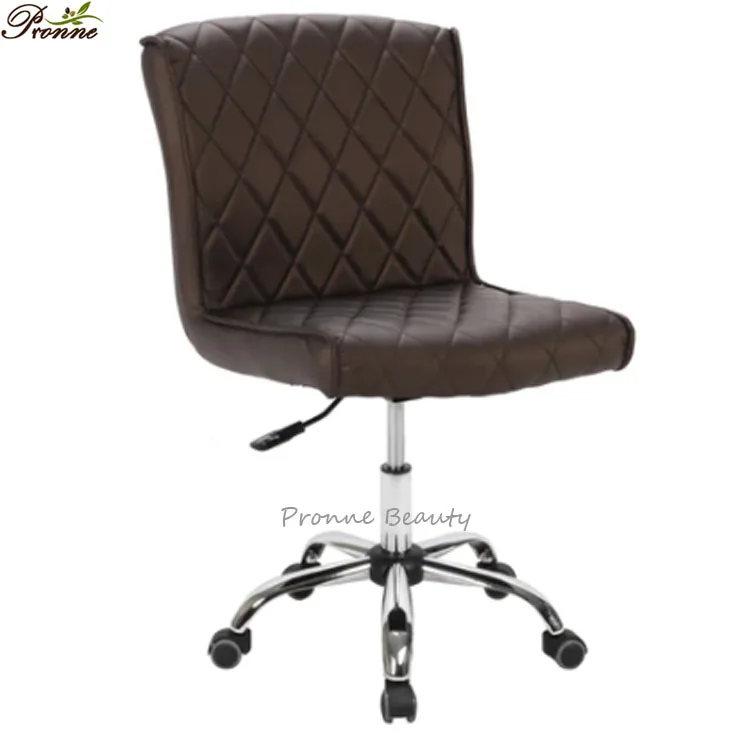 Stylish Sturdy acetone-resistant upholstery Adjustable Nail Salon Manicurist Stool with Roll Caster Wheels