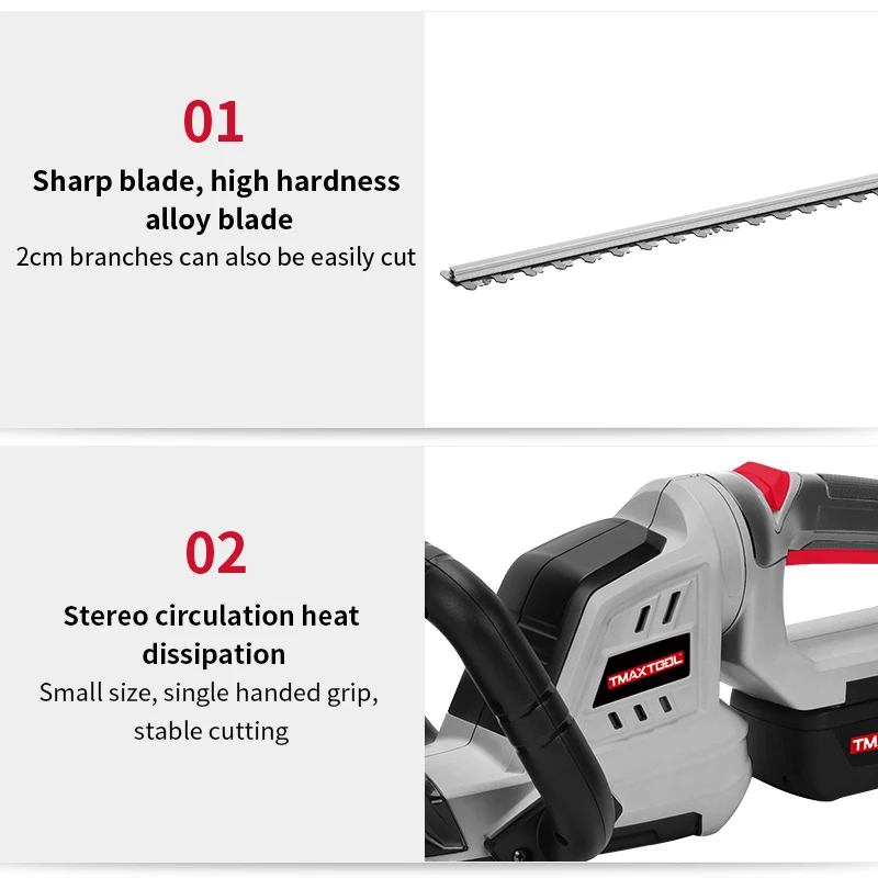 Garden Landscaping Pruning Tools 18inch Trim Length Cutting Blade Lithium Battery Cordless Hedge Trimmer
