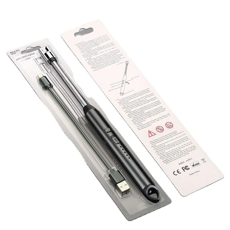 Rotate 360 Degrees Candle Lighter Windproof Arc Flameless BBQ Lighter with USB Charging