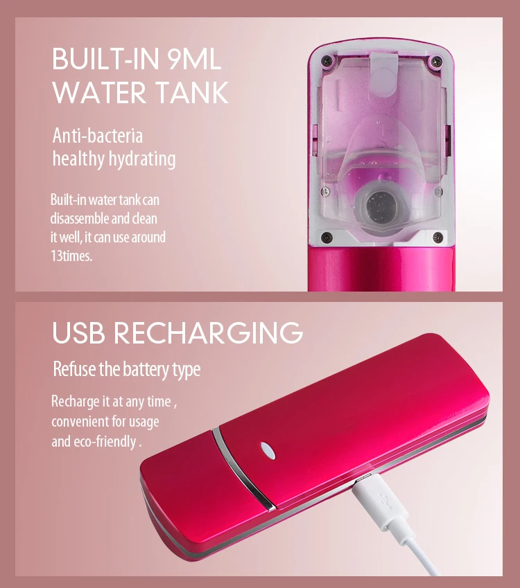 9ML Mini Rabbit Nano Facial Mist Sprayer Face Steamer Spray Machine   Nano Spray for Household Face Vapor Face Steamer