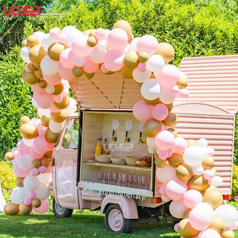 Electric Tap Truck Vintage  Mobile Bar Food Truck Tricycle Three Wheels Tuk Tuk Beer Champagne Wine Vending Wedding Carts
