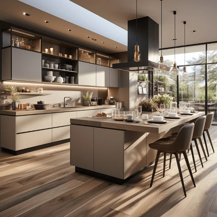 Apartment Solid Wood Kitchen Cabinets Designs Full Set Kitchen Cabinets Furniture Wooden Modern Kitchen Cabinet With Islands