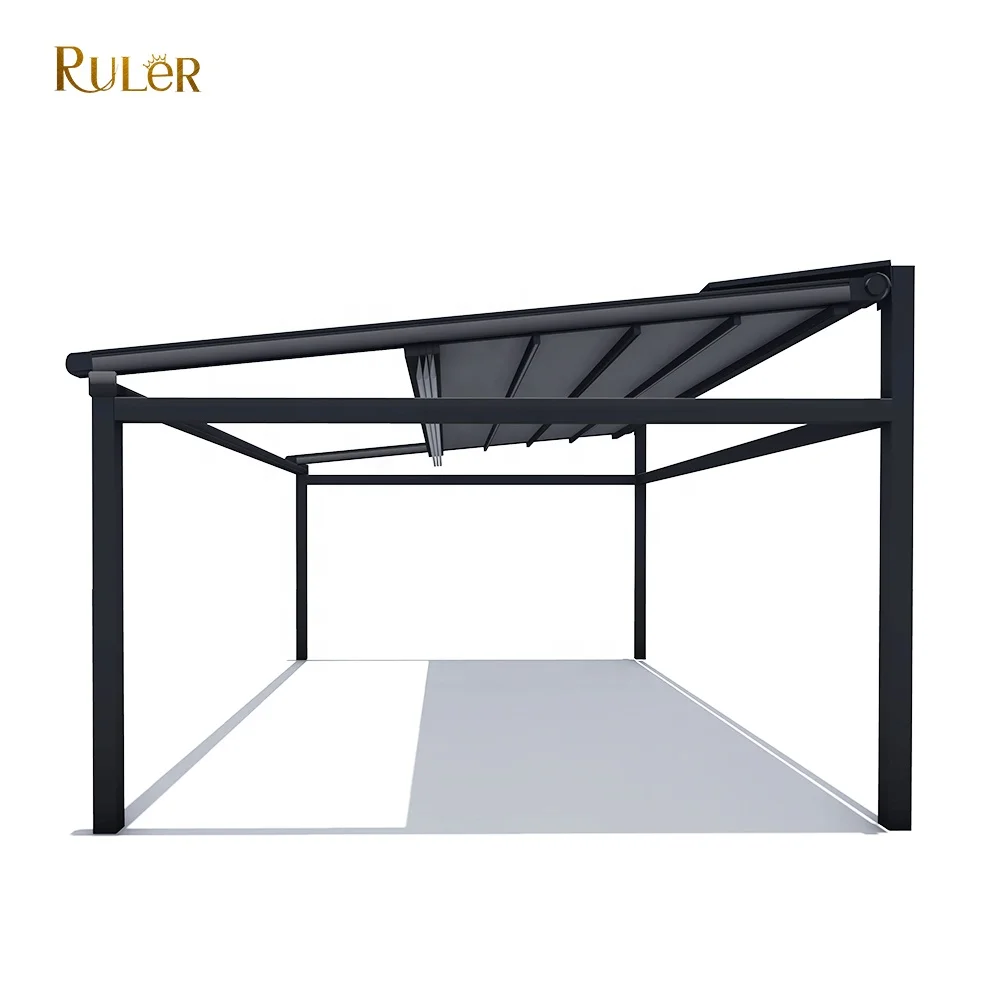 Durable 3x3 3x4 Outdoor Gazebo pergola Customize size garden arbours Retractable roof awning with LED