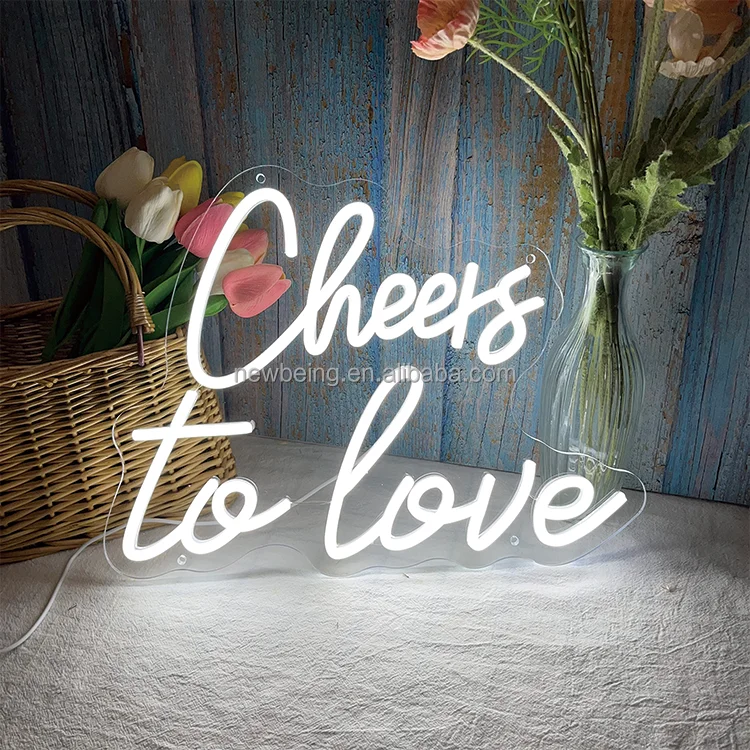 Neon Sign With Holder Base, Neon Guestbook Table Sign for Wedding Shop Business Desk Decor Reception Welcome Led Sign