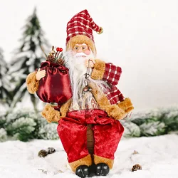 2022 Best Selling New Christmas Decorations Station Sitting Santa Claus Doll Ornaments Doll Decorations