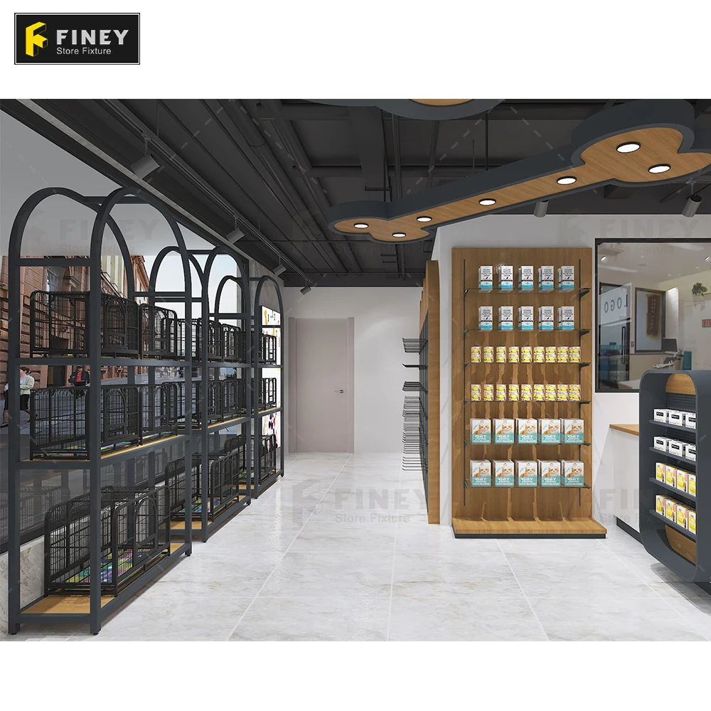 Factory Price Pet Shop Display Animal Cat Dog Wall Pet Display Stand Gondola Pet Supermarket Display Rack