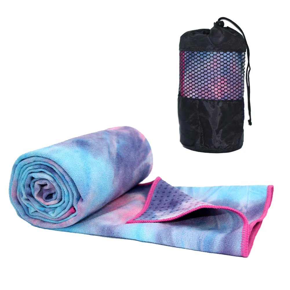 
Strong sweat absorbent 100% microfiber nice print tie dye yoga towel no slip yoga mat towel 