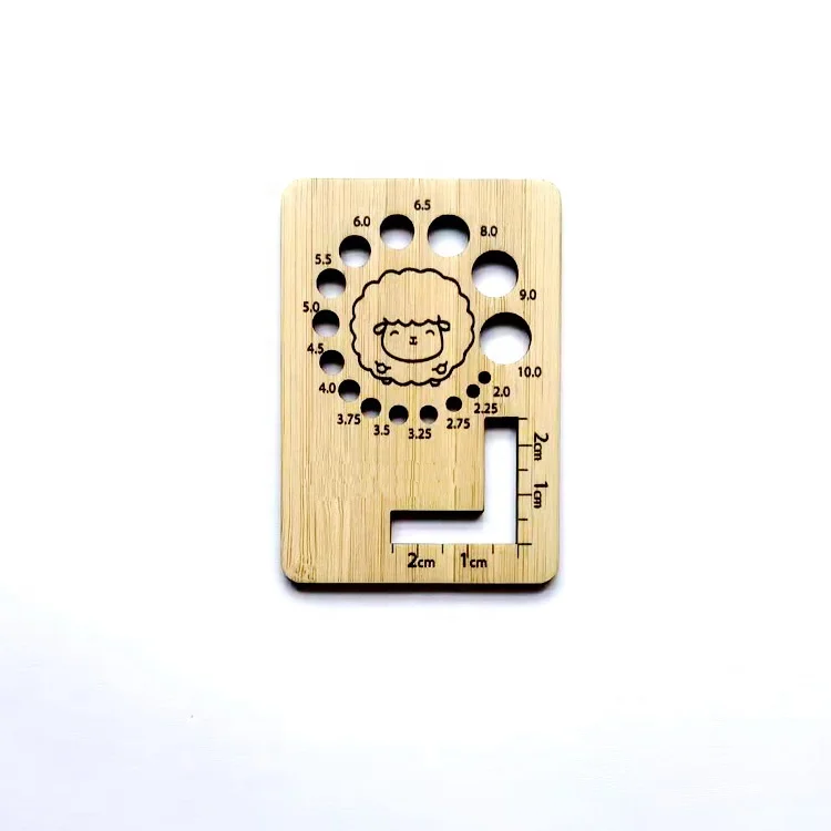 Hot Sale Bamboo Ruler Shape Knitting Measure Tools Knitting Needle Gauge  measuring needle sweater tool