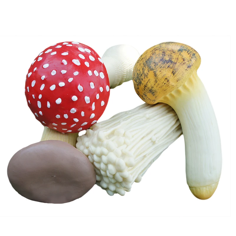 Lifelike Plastic Mini Mushroom Figurine Toy Set Realistic Artificial Vegetables for Kids Education Toy