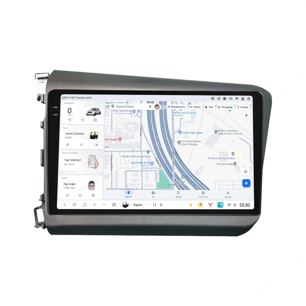 DUDUAUTO 2DIN 2K QLED Android 13 Автомагнитола для Honda Civic 2012-2015 мультимедийный видеоплеер стерео автомобильный GPS навигация DSP
