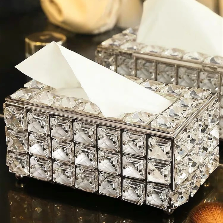 New Design Crystal Tissue Box Cover Plain Nordic Style Creative Tissue Box Cover