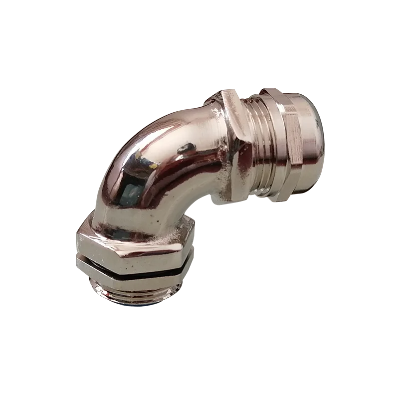 IP68 Nickel plated brass cable gland 90 degree waterproof and dustproof metal elbow cable gland