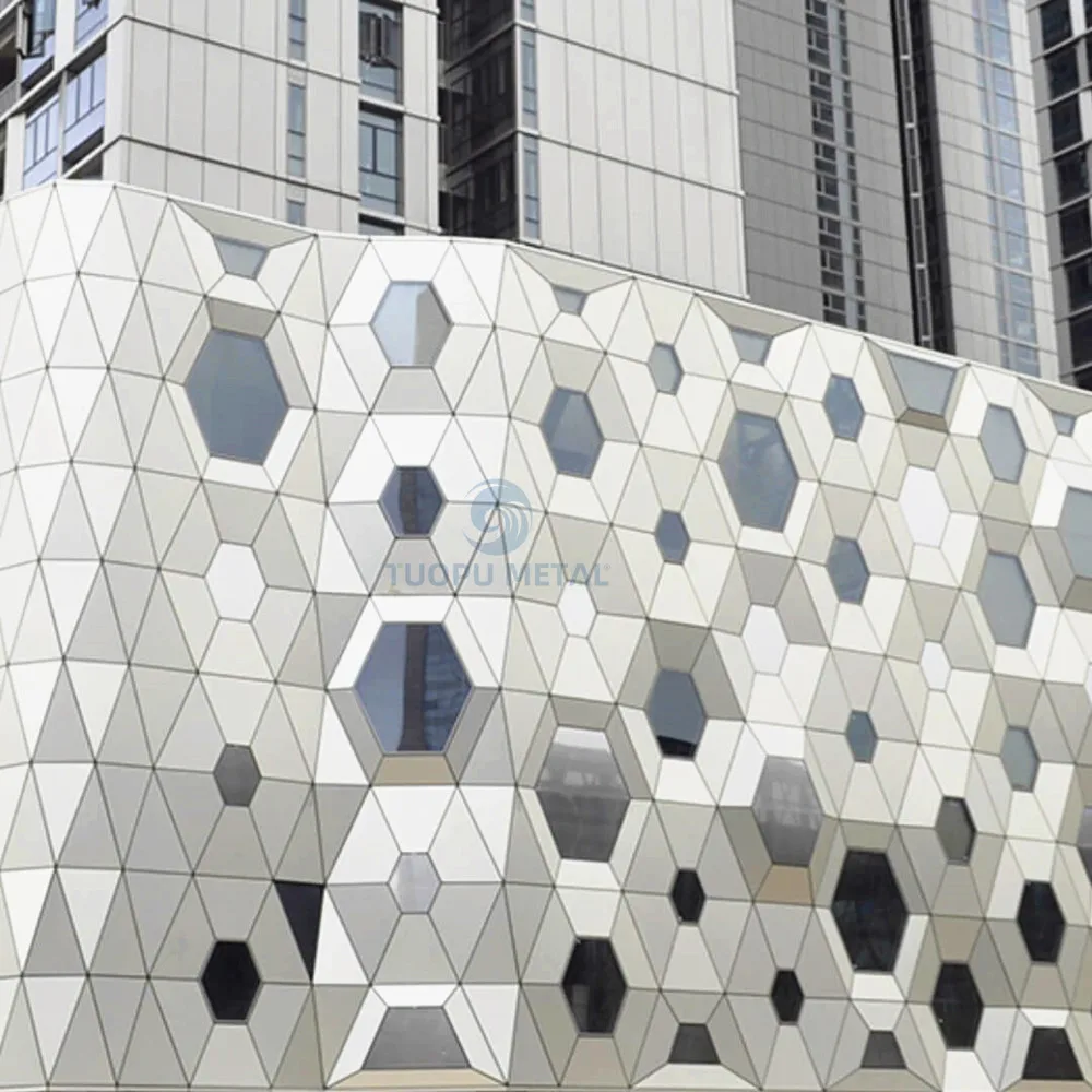 building project solid carved panel decorative hexagonal aluminum perforated metal sheets