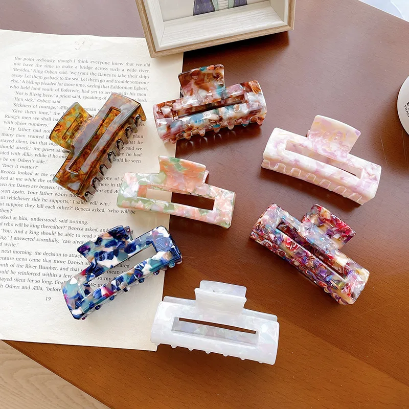 Распродажа, Модные леопардовые заколки для волос из ацетата, 7,8 см, большие размеры, для женщин и девочек