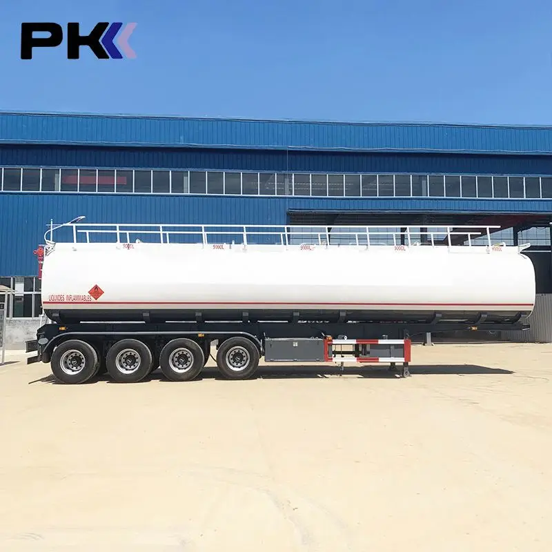 4 Axles White Liquid Tank Trucks Cimc Oil Fuel tank semi tanker truck trailer for sale