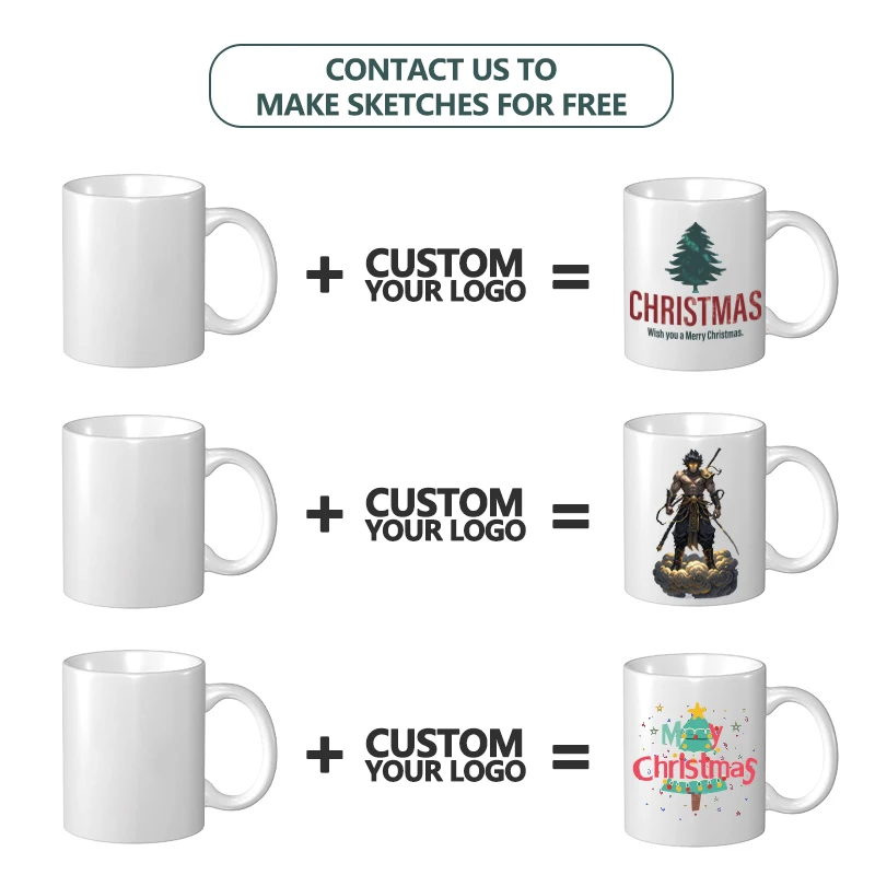 Wholesale Prices Custom 11 15 oz Ceramic Coffee Mugs White Black Blank Frozen Photo Colour Changing Cups Magic Mug Sublimation