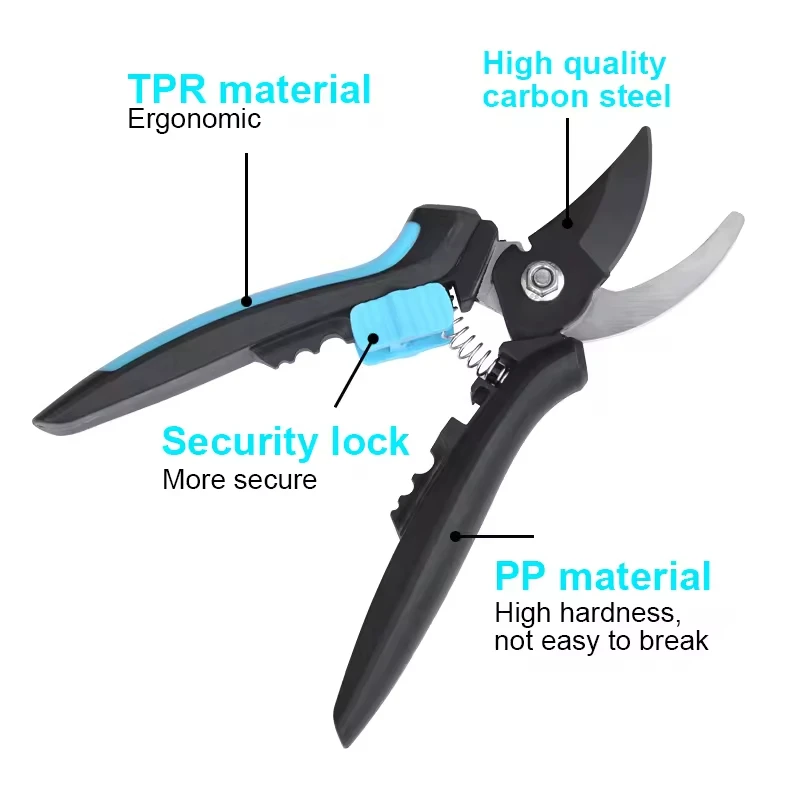 Handheld Manual Anvil Bypass Plant Hand Tools SK5 Carbon Steel Curved Blades Pruning Flower Cutter Pruner Scissor Shears