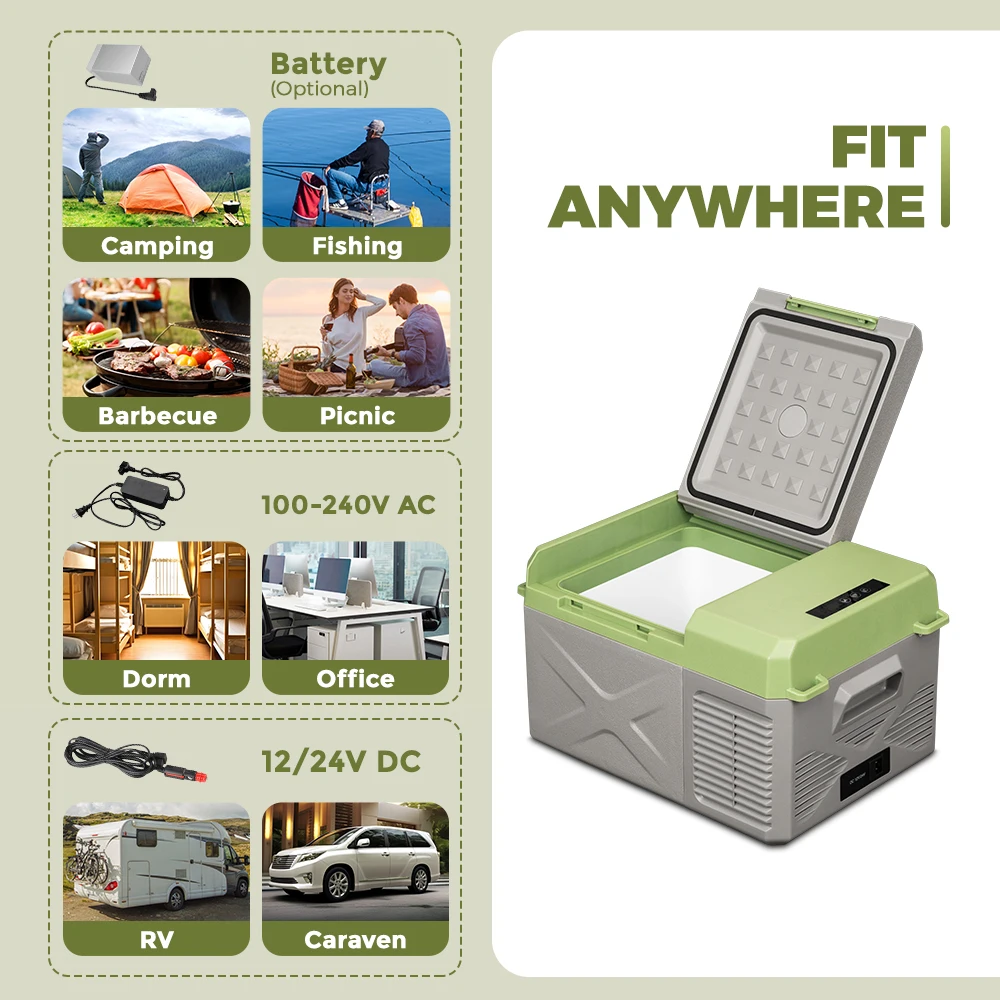 Alpicool X15 Electric Cooler 20L Mini Portable Electric Fridge Modern Design Freezer Bus and Caro Models