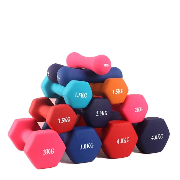 Оборудование для спортзала, чугунная виниловая цветная гантеля с неопреновым покрытием