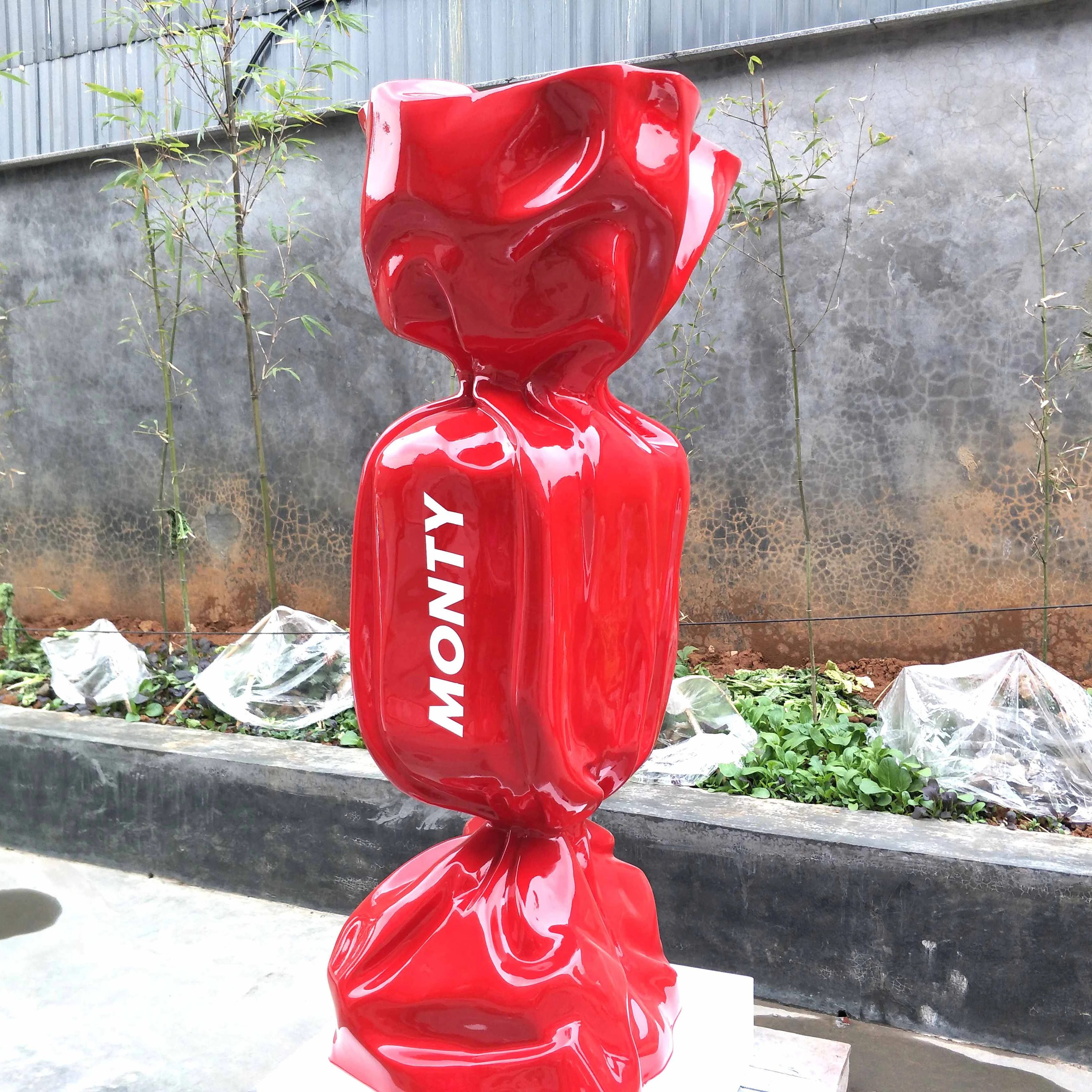 Modern art window display candy statue garden park landscape ornaments home yard Christmas decor resin fiberglass sculpture