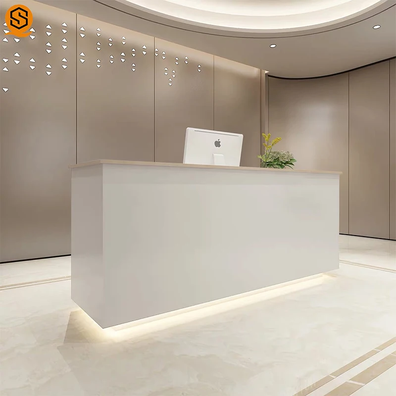 Factory Custom Front Desk Design Office Luxury Hotel Reception Counter
