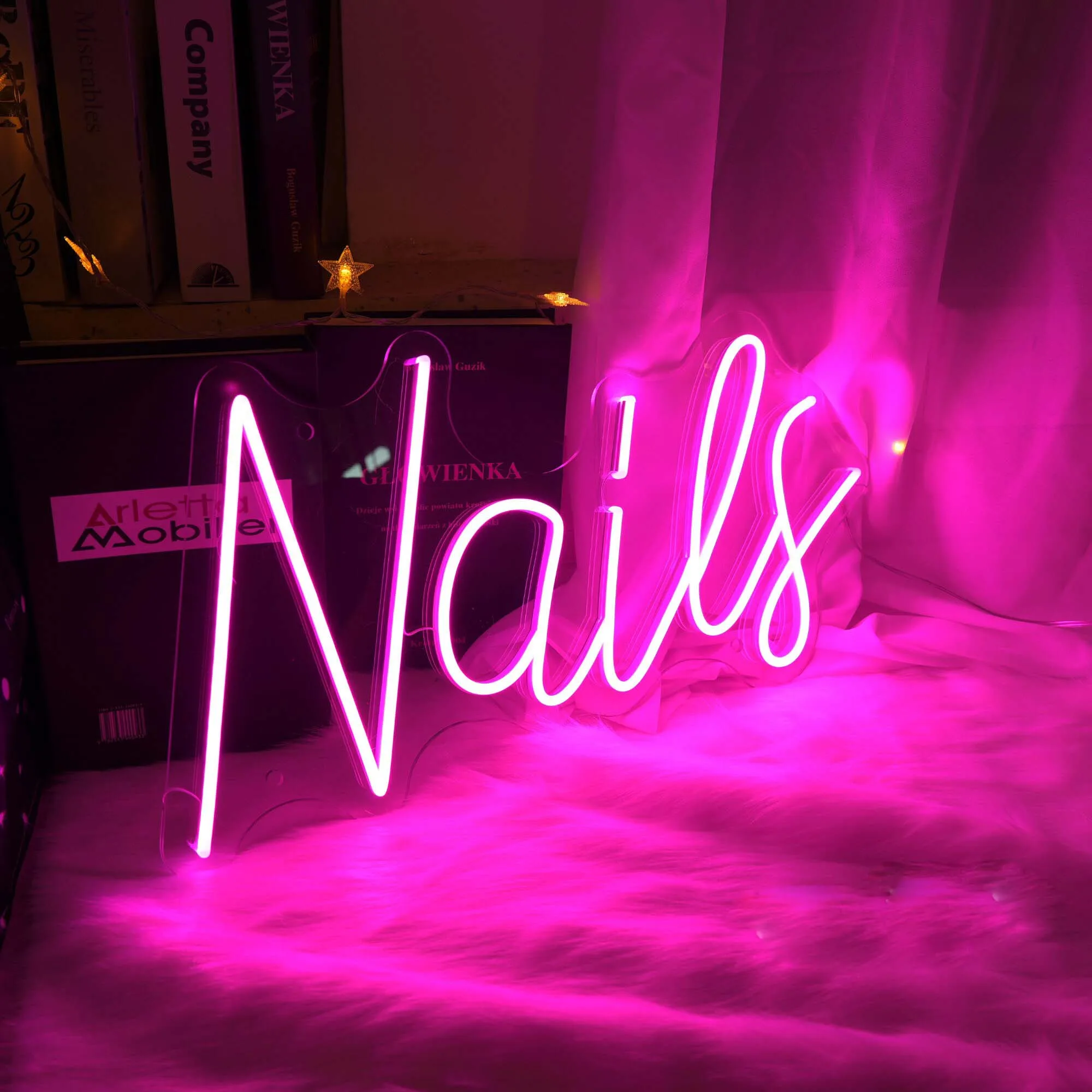 Nails Shop Logo Business Neon Sign Light up Beauty Room Decor