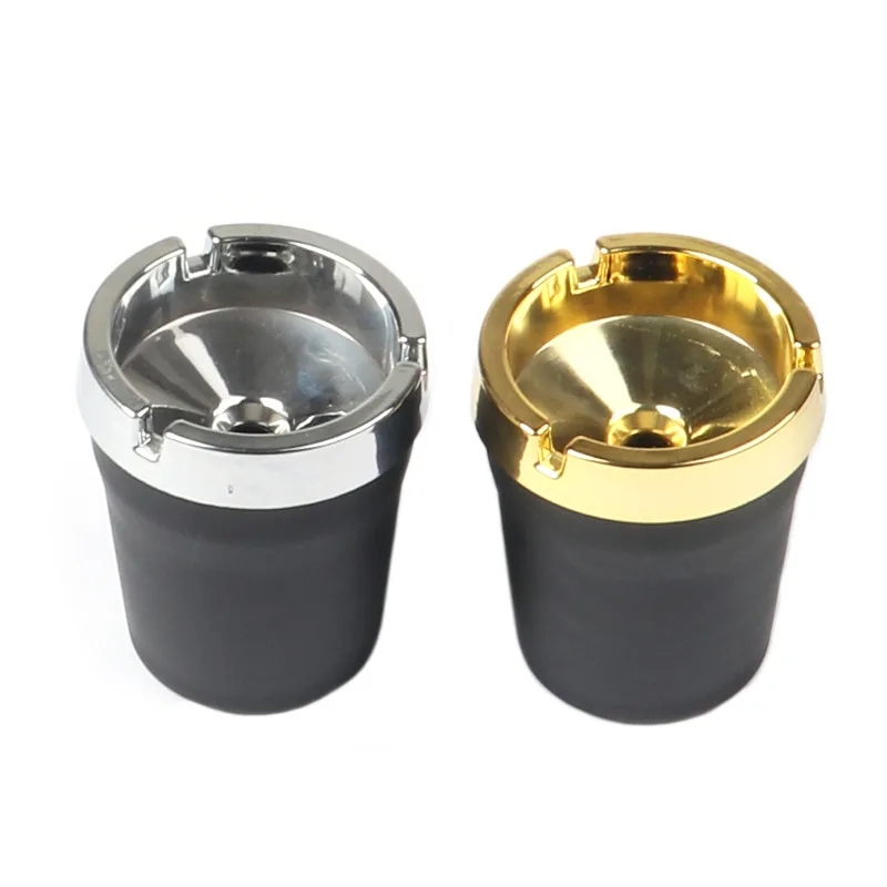 Car Ashtray with LED Light Cigarette Cigar Ash Tray Container Smoke Ash Cylinder Smoke Cup Holder LED Colorful Ashtray