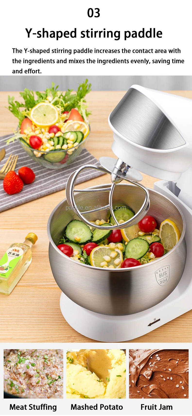 Cocina Kitchen Mixer Blander Robots De Cuisine Cocina Electrica Electrodomestico Cake Ss Bowl Stand Food Mixers