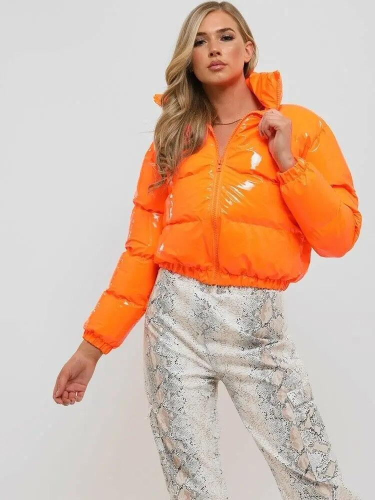  2021 winter women clothing hot selling zipper Thick Leather Puffed bubble jacket ladies Down