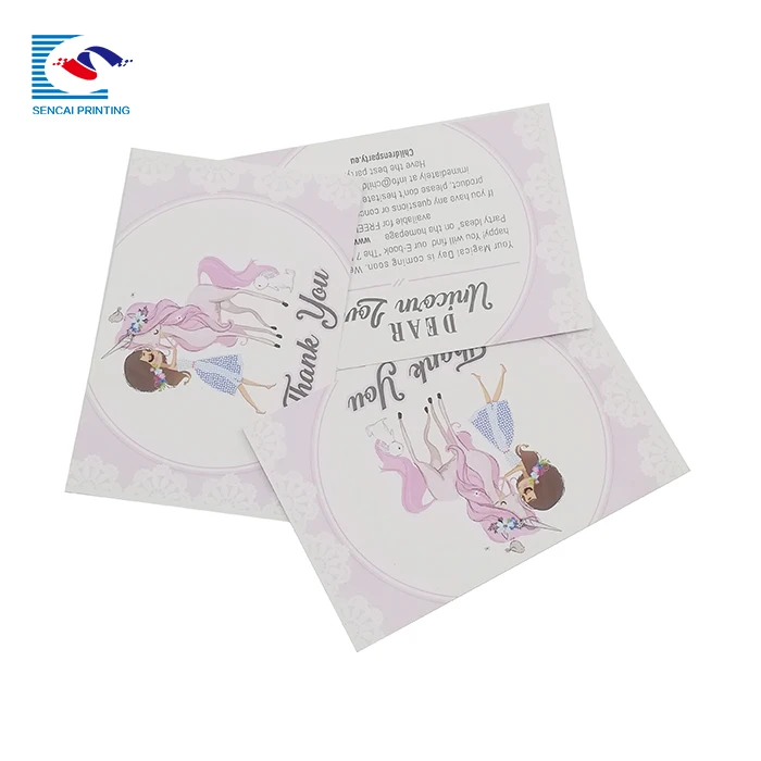 SENCAI high quality customized business paper card printing / greeting card / thank you card / postcard