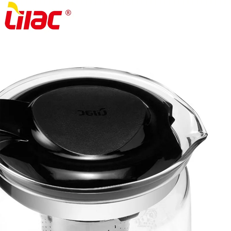 Lilac BSCI SGS LFGB 1500ml glass teapot tefal kettle middle eastern tea filter glass tea pot
