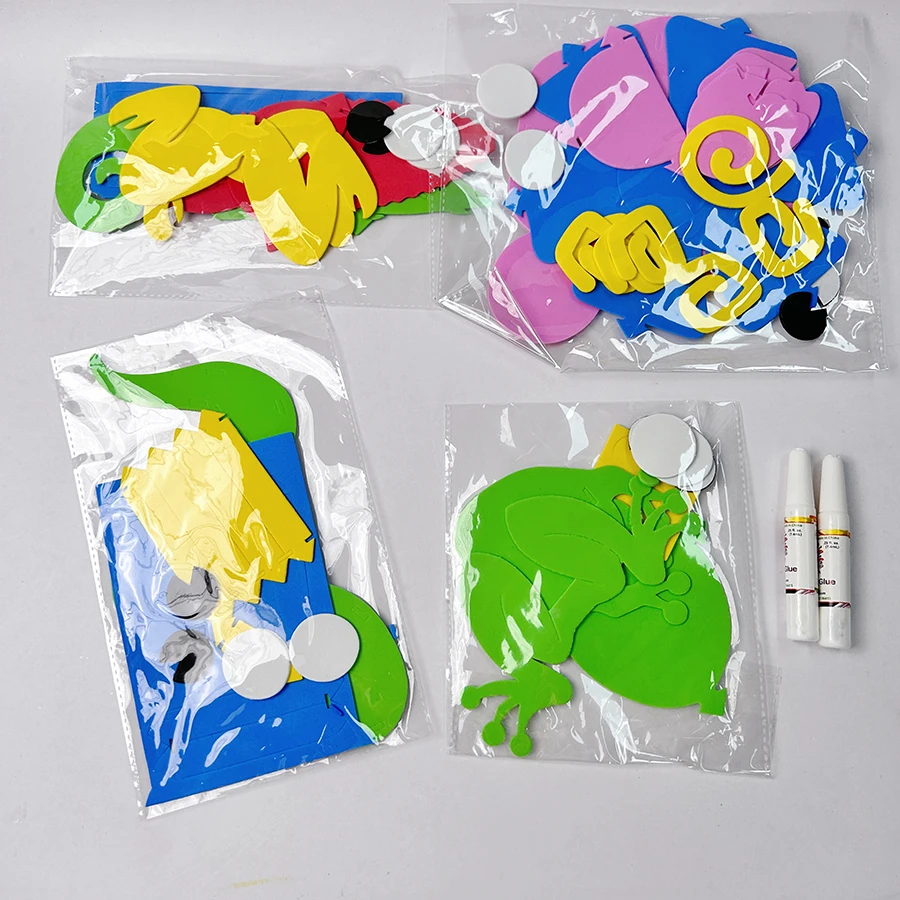 Unleash Creativity with Wholesale DIY Craft Kits for Kids 4 kinds EVA foam animals