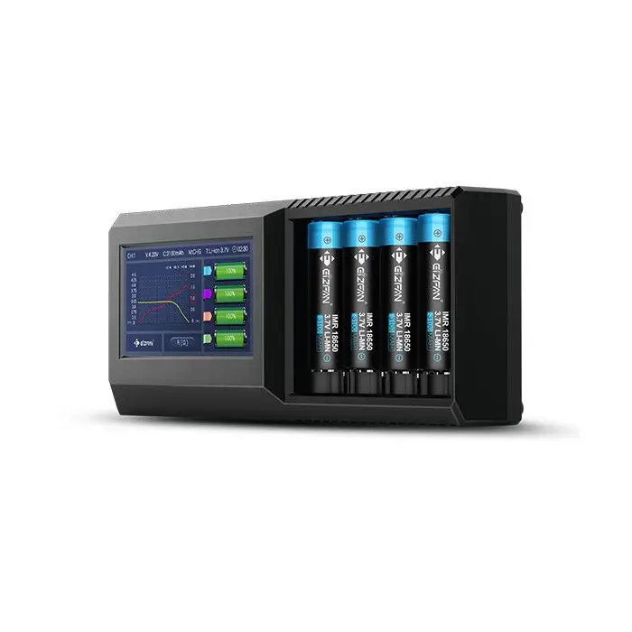 Best EFAN eizfan lux S4 4 bay 18650 26650 battery charger 2.0A charging with touch screen for lithium battery 21700