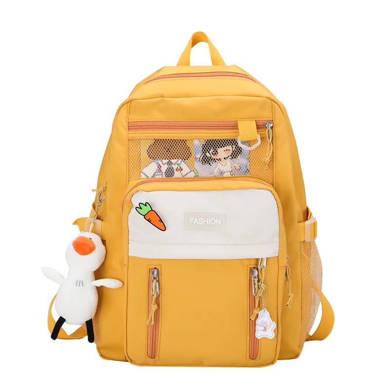 2022 new style factory hot sale canvas student school bag junior high school student school bag child girl backpack