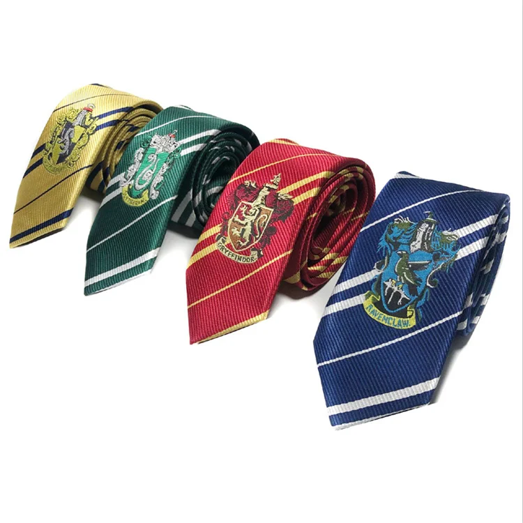 Hot Sale Harry School Tie LOGO badge Hufflepuff Ravenclaw Slytherin Potter Necktie Tie