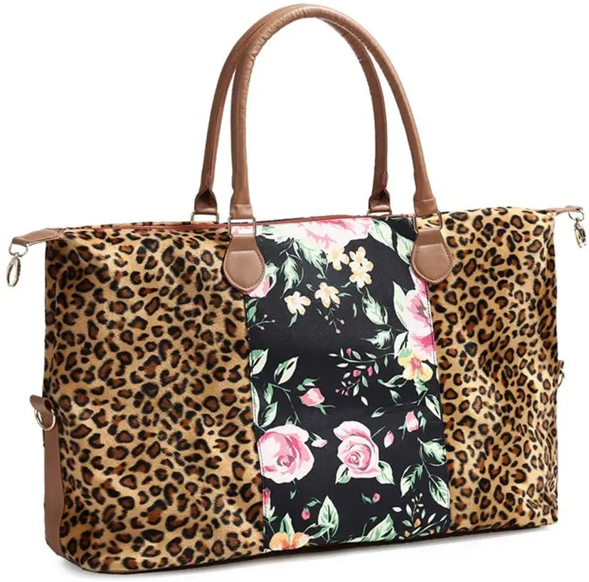 
Striped Flower Camouflage Leopard Fashion Design Women Weekend Travel Tote Bag (17' and 22' Available) 