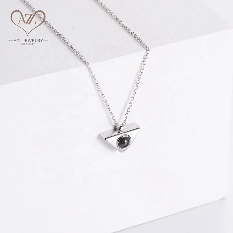 Collares Statement 100 Language I Love You Silver Custom Picture Projection Chocker Necklaces 2024 Memory Gifts