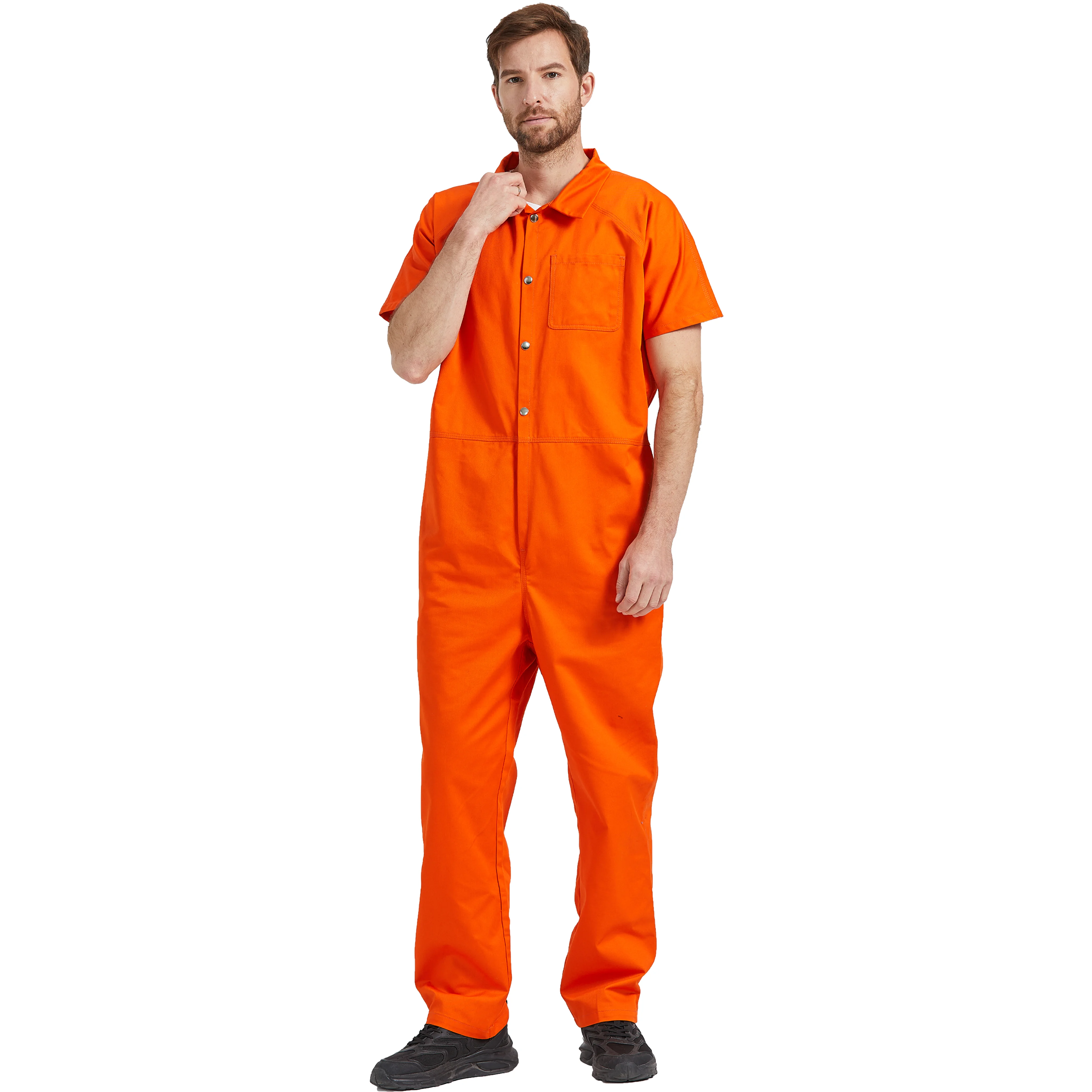 customize high strength cheap high quality  100 % Cotton 3 needle felling stitching 7.5 oz jail prison jail staff coveralls
