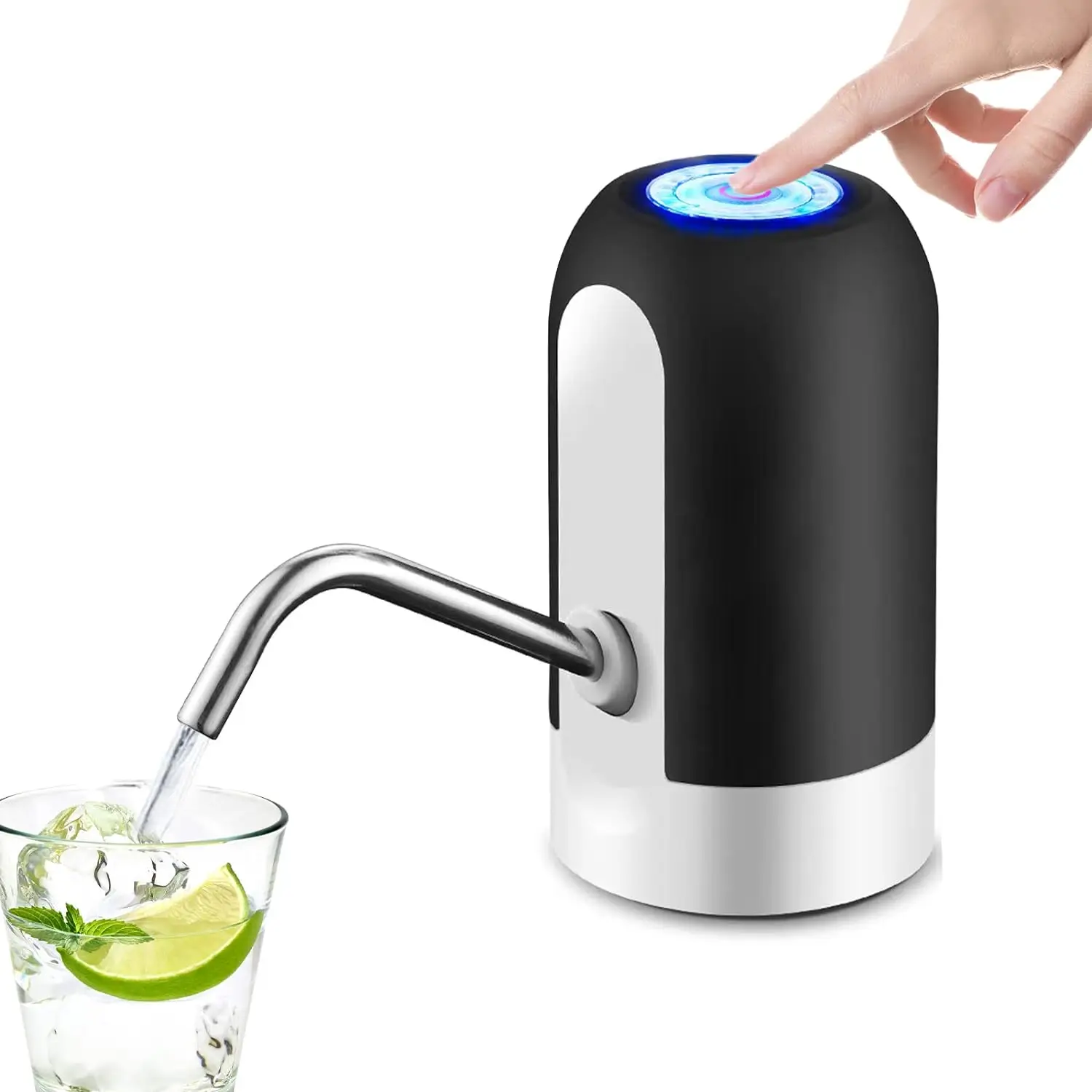 Water Bottle Dispenser Portable Electric Water Bottle Pump for Universal 5 Gallon Bottle, with 1200mAh USB Rechargeable