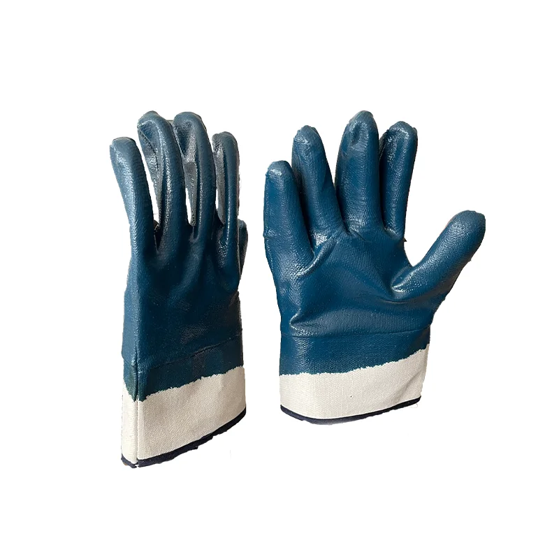nitrile green gloves- sizes, 8, 9 & 10- ansell- 12  Safety Heavy Duty nitrile gloves machine Blue Nitrile Coated Working Gloves